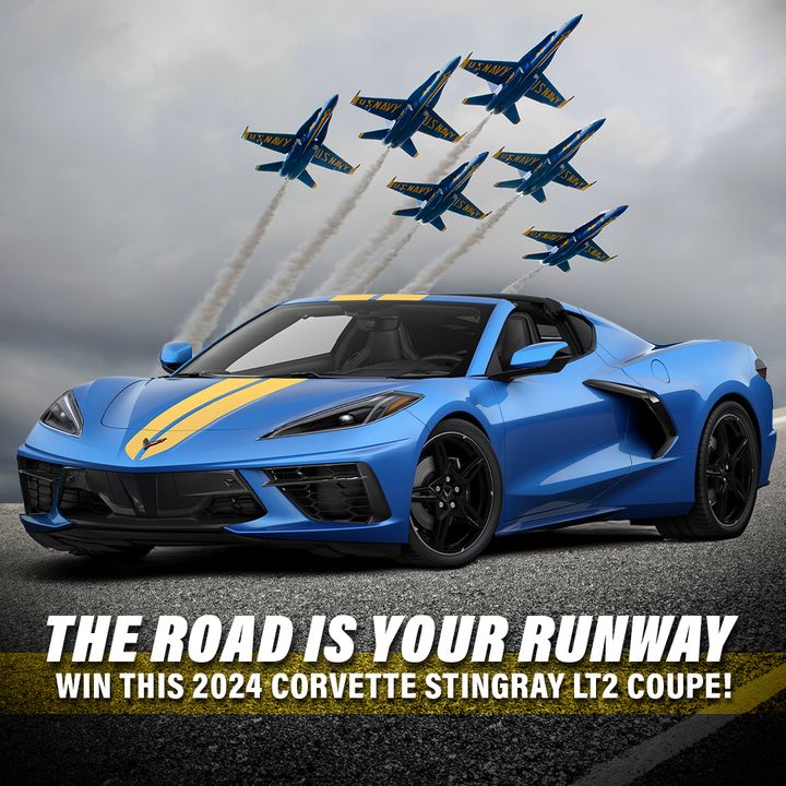 Feel the thrill and power under your fingertips as you rev the engine of this 2024 Corvette Stingray LT2 Coupe! 💨 It's your shot at touching the sky, without sprouting wings! 🏎️🔥 Enter today to support the Naval Aviation Museum Foundation! bit.ly/4afOoRi