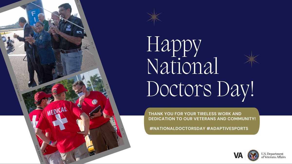 Today, on National Doctors Day, we pause to say “thank you” to our VA Physicians for all they do for #Veterans and our community! Help us recognize them and their hard work, skill, and tireless dedication, which is essential to our rehabilitation programs. #Arts4Vets #Sports4Vets