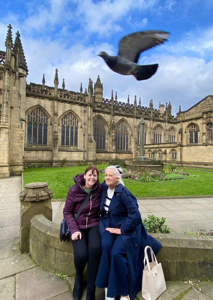 Photobombed by a pigeon outside @ManCathedral today! Couldn’t have captured that if you tried 😂 #Manchester #photobomb