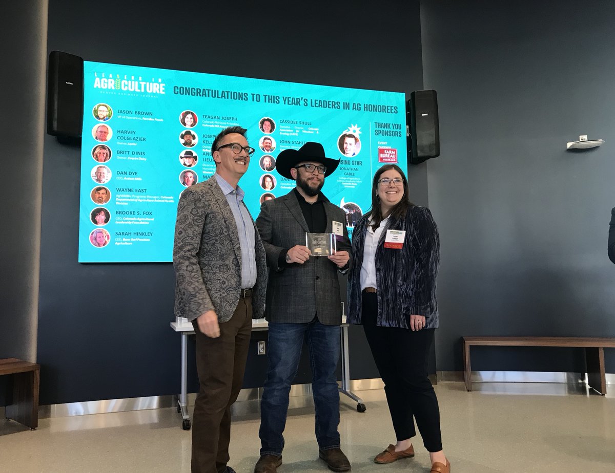 Jason Brown, employee #1 at FarmBox, was honored last night by the @denbizjournal as one of 22 Leaders in Ag for the State of Colorado. He designed & built our first container farms & currently oversees farm production, deployment, training, support & much more. Congrats, Jason!