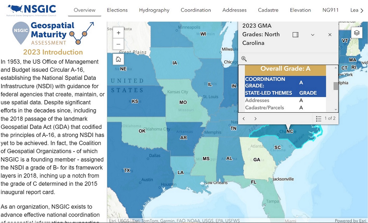 Here is an interactive map powered by ArcGIS provided by NSGIC for the results of their 2023 Geospatial Maturity Assessment. ow.ly/oNVj30sB5Ho