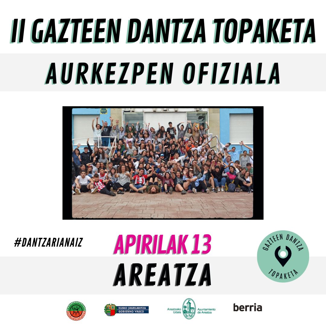 gdtopaketa's tweet image. 📷Apirilaren 13an, arratsaldeko 17.30etan goazen guztiok Areatzara II. Gazteen Dantza Topaketaren aurkezpen ofizialera!! Goazen guztiok dantza egitera!!📷📷📷
