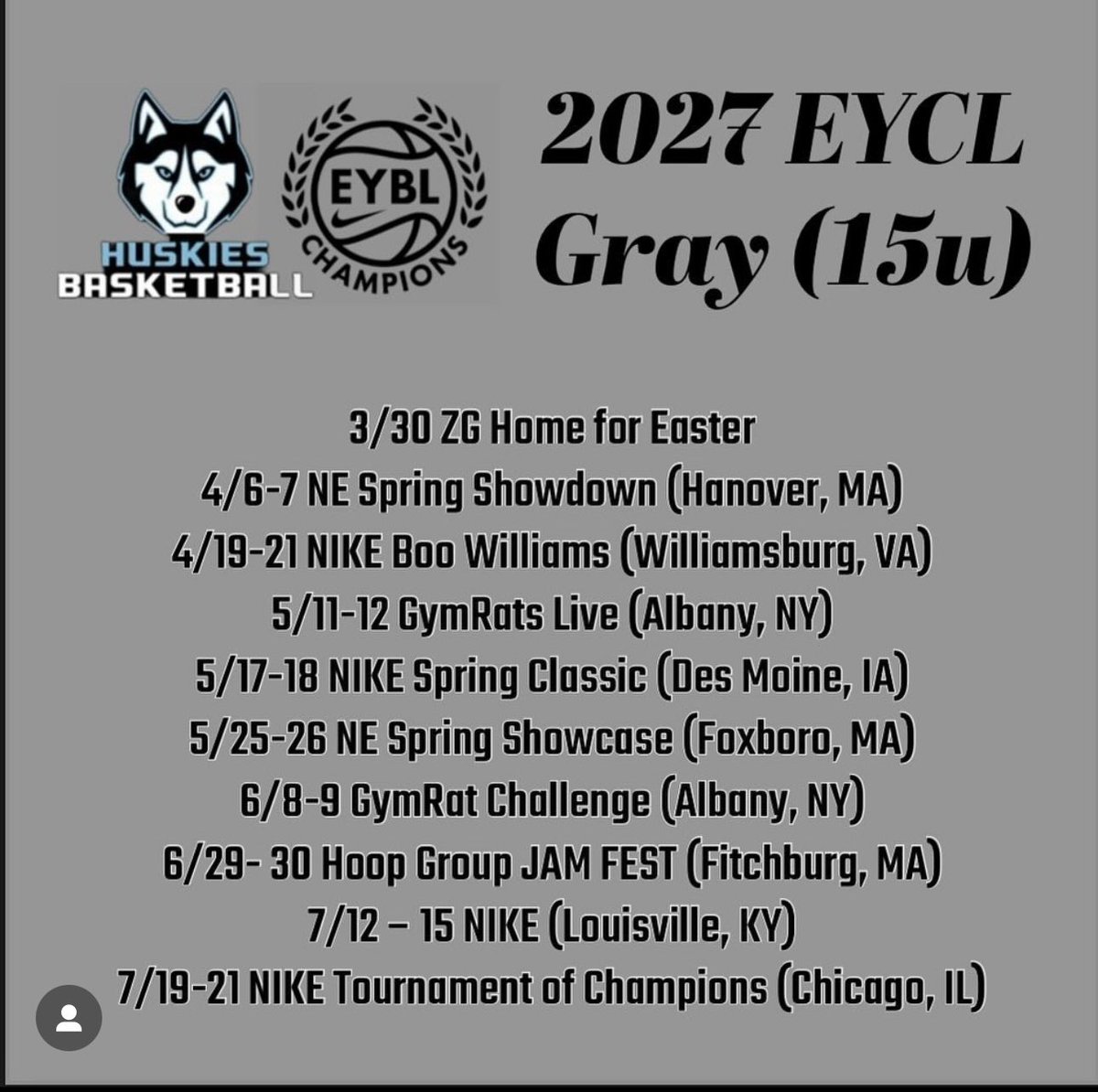 Can’t wait for this spring AAU season!! Here are my upcoming tournaments!