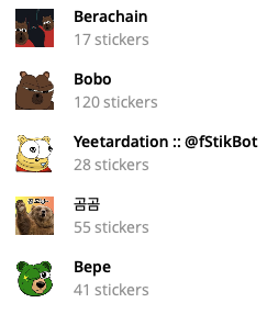 every day i come across a new bera related sticker pack in tg. here are a of the few safer for work ones...