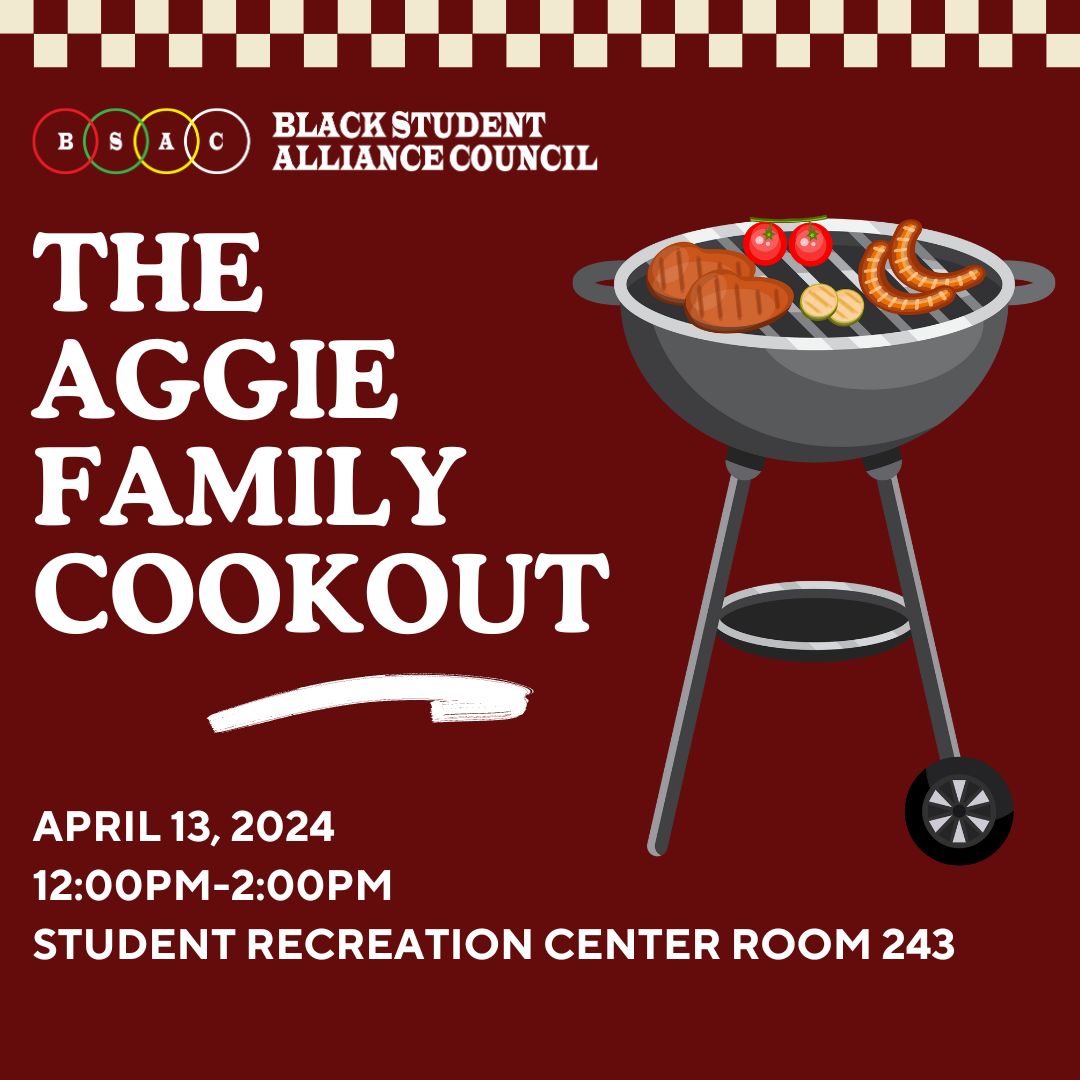 Don’t miss The Aggie Family Cookout!!! This event is open to all incoming students, current students, alumni and their families in the Aggie Community. Please use this link to RSVP: docs.google.com/forms/d/e/1FAI… (docs.google.com/forms/d/e/1FAI…)