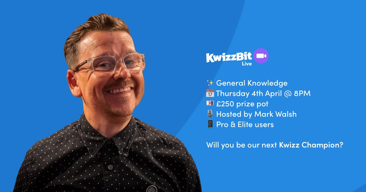 Tune into KwizzBit Live next Thursday for a general knowledge bonanza! With last month's telephone jackpot not being won, it'll rollover so one lucky Kwizzer has the chance to win double by answering just one on-the-spot question. Do you have what it takes to win? #KwizzBitLive