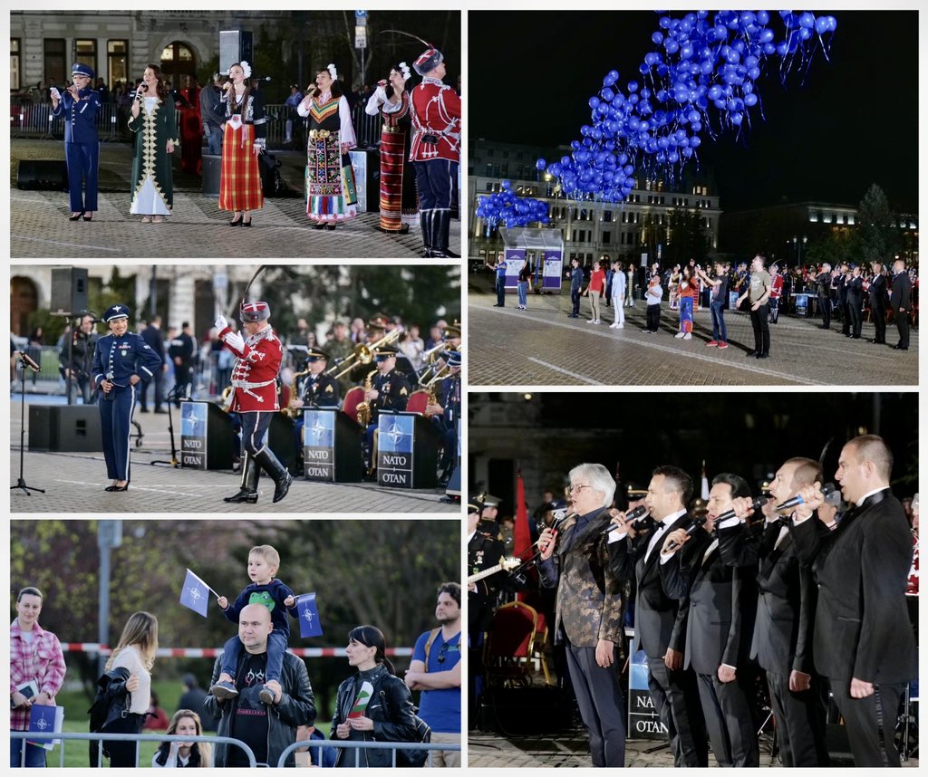 Thank you to the Guards Representative Brass Band and the performers from the Supreme Headquarters Allied Powers Europe @SHAPE_NATO. Thank you to all the artists who make us feel proud &stand together for the principles and values of @NATO. #NATOBecauseWeAreStrongerTogether