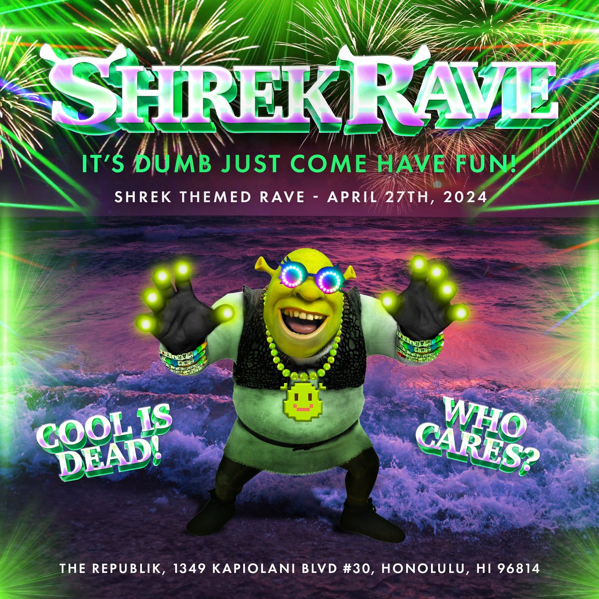 The swamp is calling...☎️ @ShrekRave is coming back to The Republik for another unforgettable night with some of your favorite storybook characters on April 27💚 Mark your calendars because tickets are now on sale at bampproject.com 🎟 📆