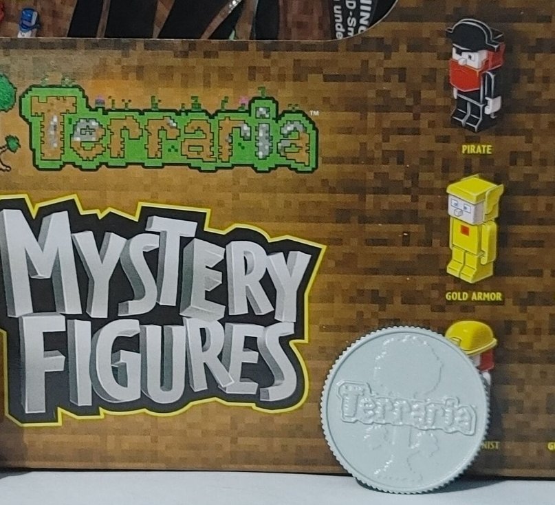 Terraria Fact: Jazwares' Terraria Mysyery Figures came with a plastic collectible coin.