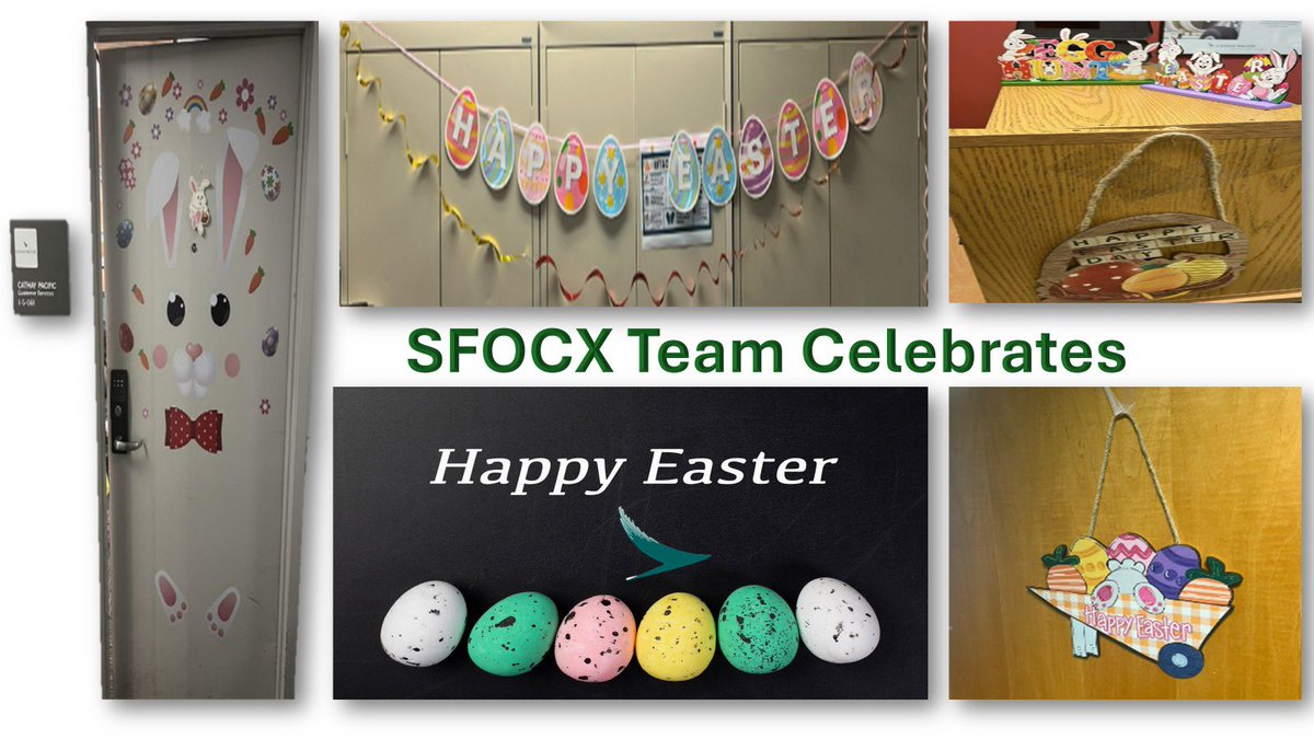 SFOCX Airport Team getting ready to celebrate Easter with our valued guest and employees. More to come. As we approach Easter Sunday. #cathaypacific #Movebeyond