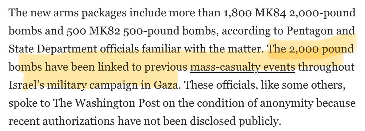 The Biden admin just used a 16 year old arms transfer approval to quietly send Israel more weapons & bombs to slaughter Palestinians. Reporting that pushes ‘Biden admin is upset about how many Palestinians have been killed’ is PR for an admin that wants more dead Palestinians.