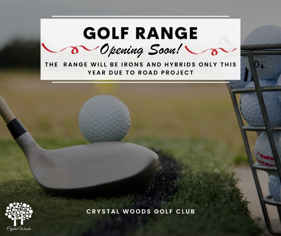 We are working hard to get the range ready to go! We will be opening soon so stay tuned! Please note that the range will be irons and hybrids only this year due the road project going on. ⛳

#CrystalWoodsGC #CrystalWoodsGolfClub #LUGolf #GolfRange