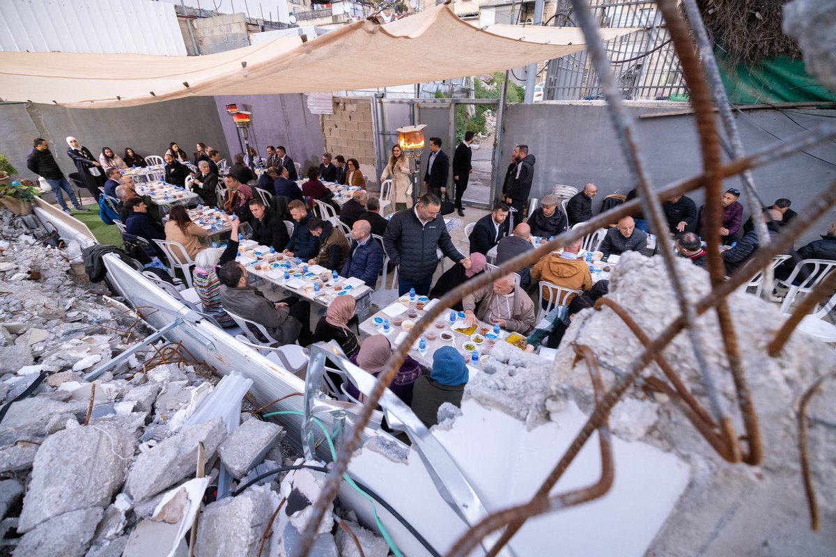 Iftar in the ruins of Fakhri Abu Diab’s house in Bustan, occupied East Jerusalem. The homes of several families here have been demolished by Israeli authorities. This injustice must stop. Norway supports local organisations helping Palestinians suffering human rights violations