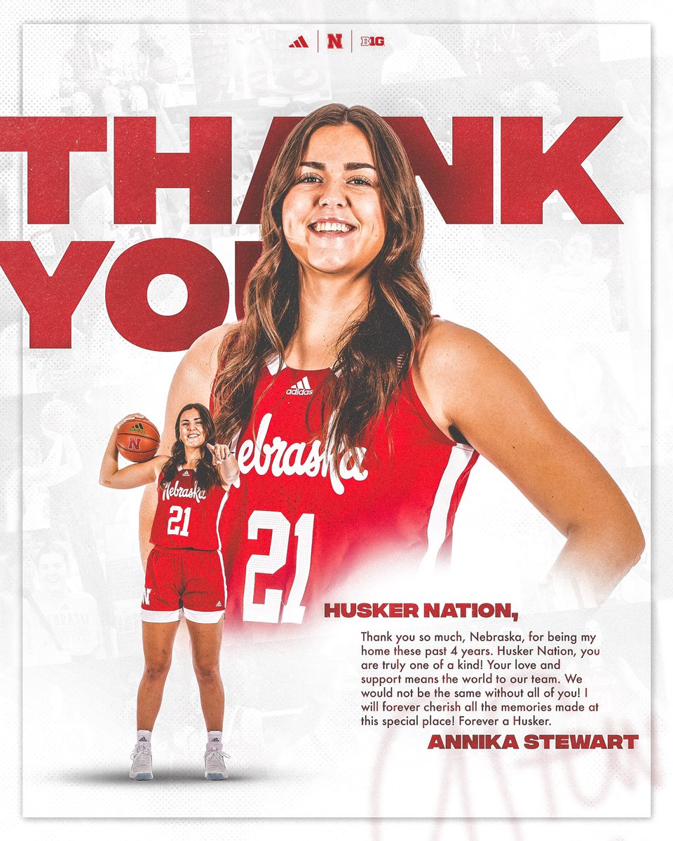 Wonderful person and teammate ❤️ Thank you for being a Husker @annistewart21.