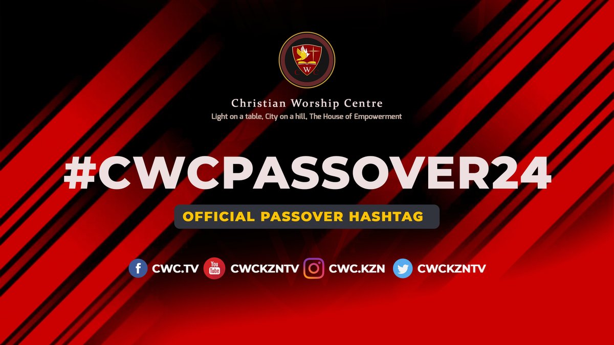 CWCKZNTV's tweet image. Passover Celebration Service 2024 Official Hashtag

Our services continue till Sunday Afternoon, we look forward to seeing you.

#cwckzn #highestexpectationsfulfilled