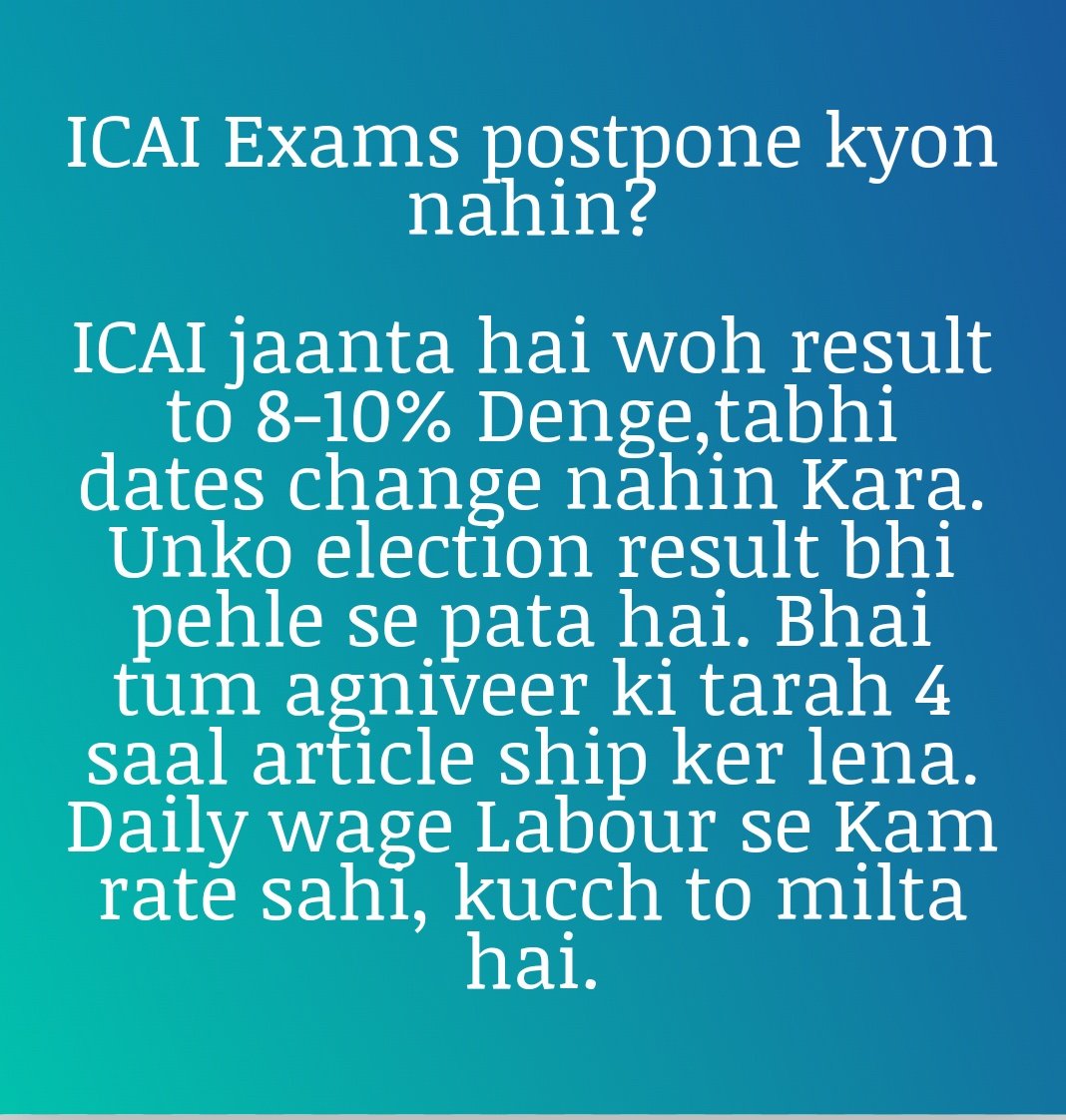 FinestDomainer's tweet photo. #caexamspospone #castudents #caexam #caexams #careality #icaiexam #icaiexams https://t.co/HBgadtMCGk