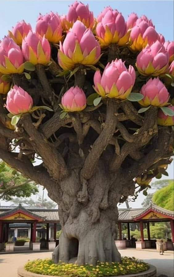 Çiçek açan baobab. Her 50 yılda bir çiçek açar.
