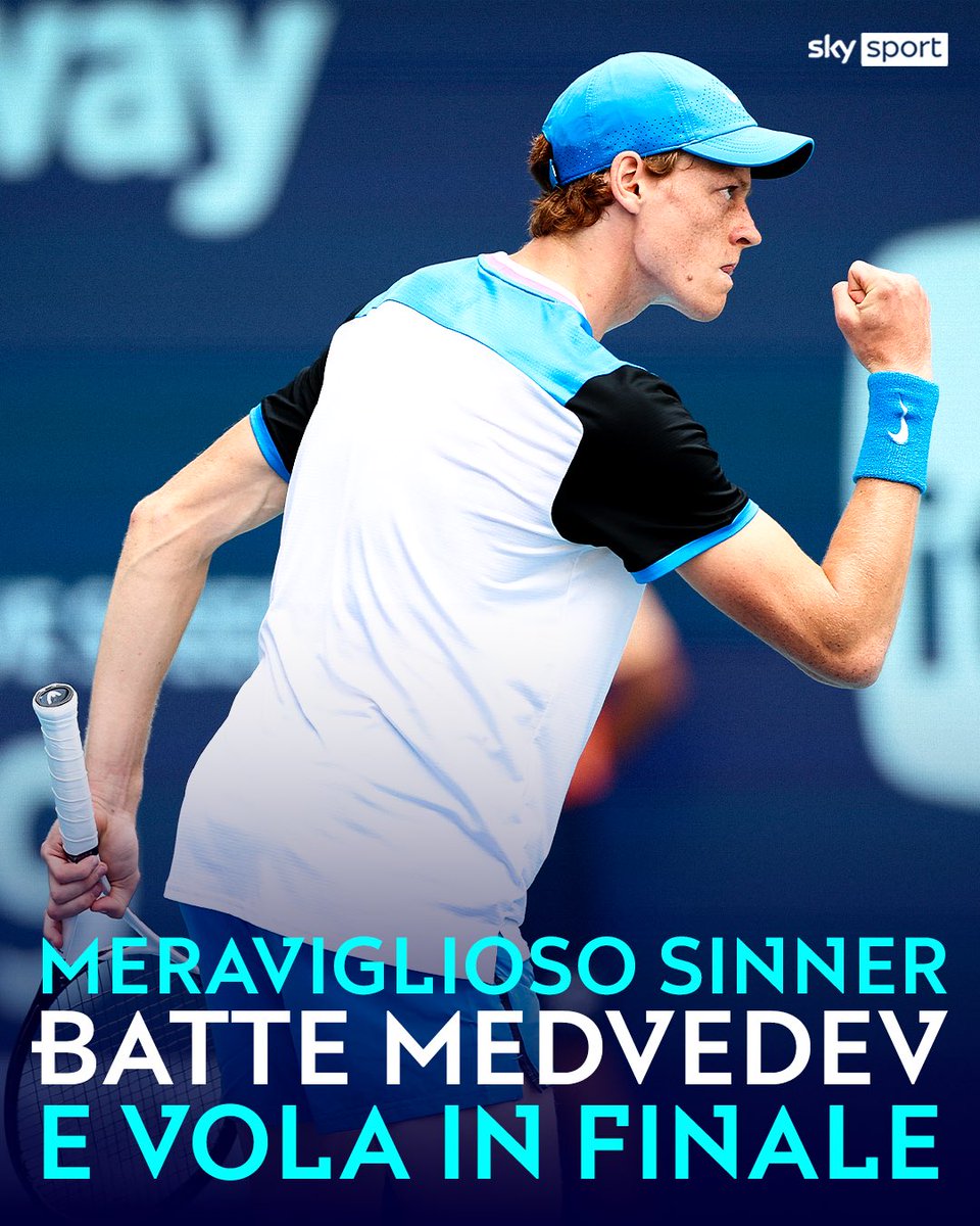#Sinner demolisce il russo in due set: è in finale a Miami ✨
🔗 tiny.cc/SinnerMedvedev…

#SkySport #SkyTennis #SinnerMedvedev #MiamiOpen