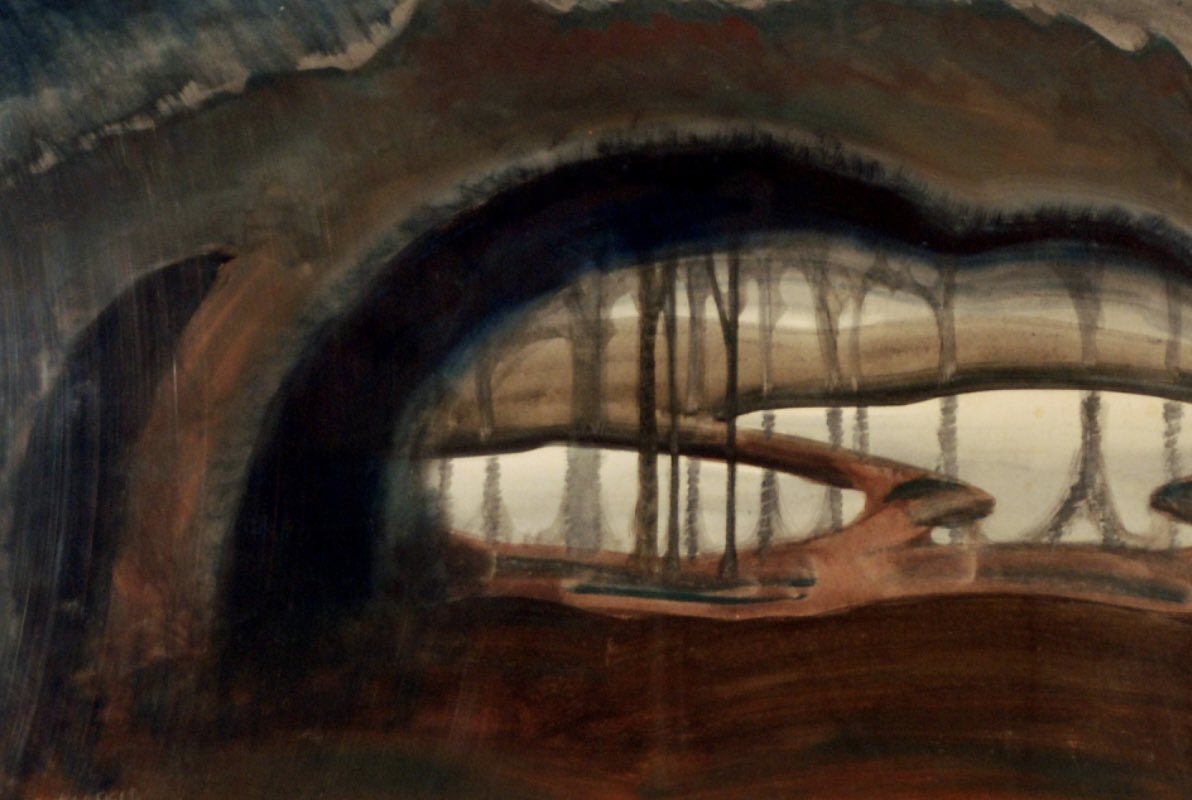 "Memory of a Dream" 1919 by Charles E. Burchfield (1893-1967) . Watercolor and pencil on paper