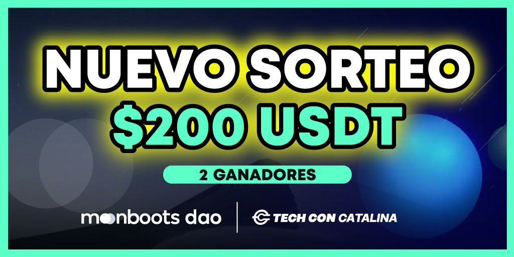 🏆MEGA SORTEO🏆

Junto a <a href="/MoonbootsDao/">moonboots DAO</a> sorteamos $200 USDT para 2 ganadores.

Súper fácil participar: 👇

1️⃣. Dale like ♥️ y Re-tweet 🔁
2️⃣. Sigue a <a href="/MoonbootsDao/">moonboots DAO</a> 
3️⃣. Etiqueta a 3 amigos 

ÉXITOS 💪🏻🍀

*Deben cumplir todos los pasos!