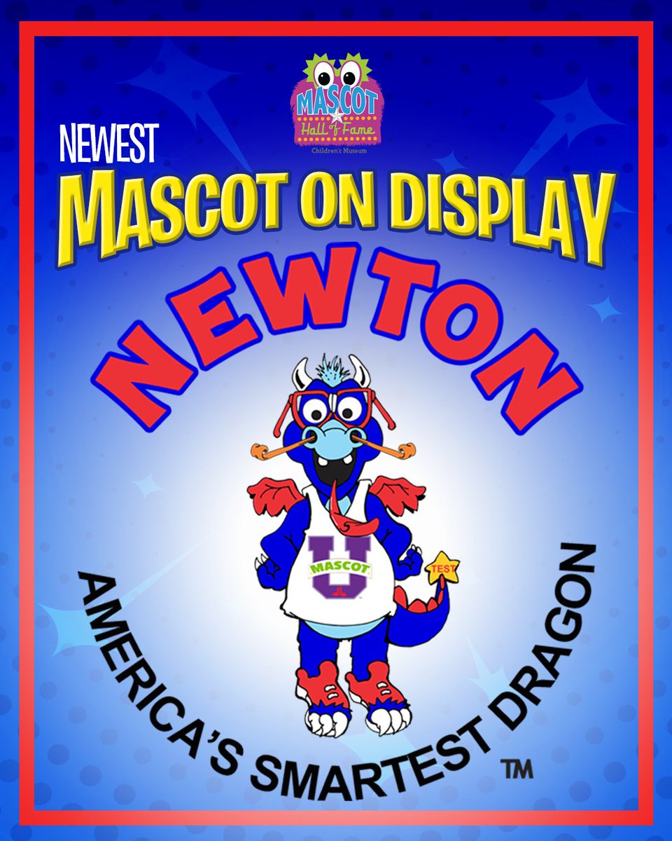 Come join us tomorrow as we celebrate our newest MASCOT ON DISPLAY! 'NEWTON, America's Smartest Dragon is a clumsy, zany bookworm whose goal is to encourage students through his ‘APPLES’ program to DREAM BIG! TO CELEBRATE WE'RE GOING TO HAVE GIVEAWAYS!! *While supplies last!*