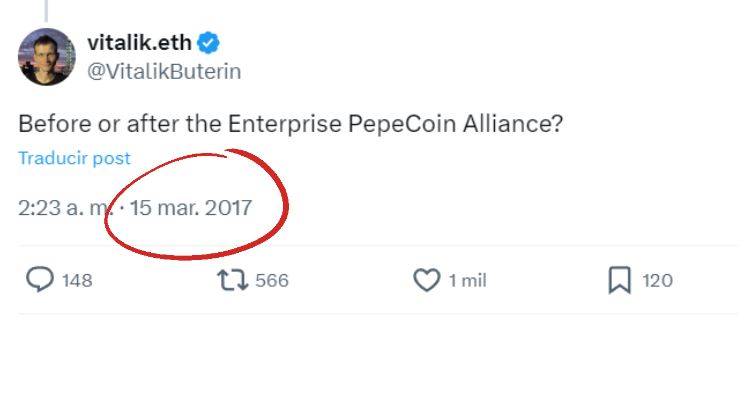 What was <a href="/VitalikButerin/">vitalik.eth</a> talking about in 2017 when he was referring to PEPECOIN. Could it be that $pepe is much bigger than we thought? Could it be that some surprises still await us? #pepe 🐸🤟