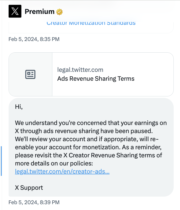 DEMONETIZATION: Hello @elonmusk I think there might be a mistake as I was permanently demonetized for sharing a BREAKING news story - I am a credentialed reporter that was penalized for doing my job and I would like to reverse this if possible My account along with @rawsalerts &…