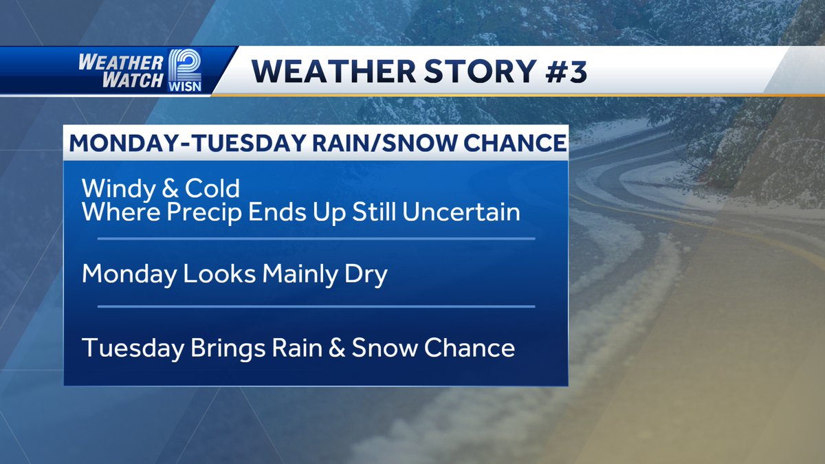 3 weather stories: 1) Storms tonight 2) Easter Weekend - Mainly Cloudy & Dry 3) Monday-Tuesday - Looking Interesting - Lots Of Questions - Could Be Rain, Snow, Both, Or None - Stay Tuned