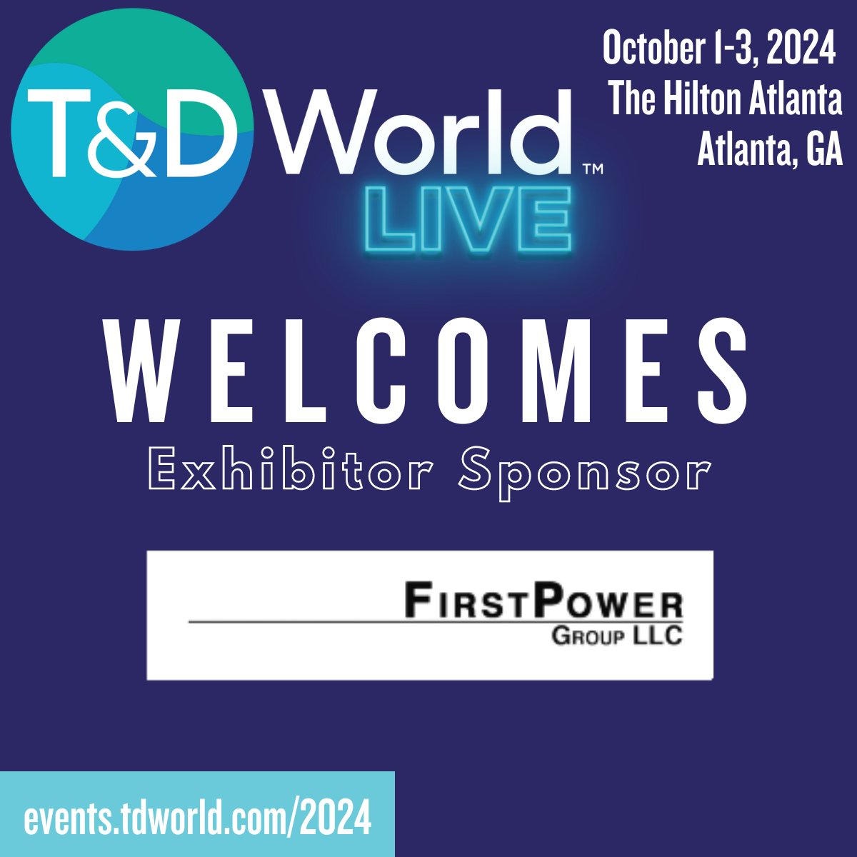 T&D World Live 2024 welcomes exhibitor sponsor: First Power LLC T&D World Live provides a fresh alternative to hear from and connect with other utilities to gain knowledge and insights into the challenging, yet exciting future of energy transformation. Join us October 1-3!