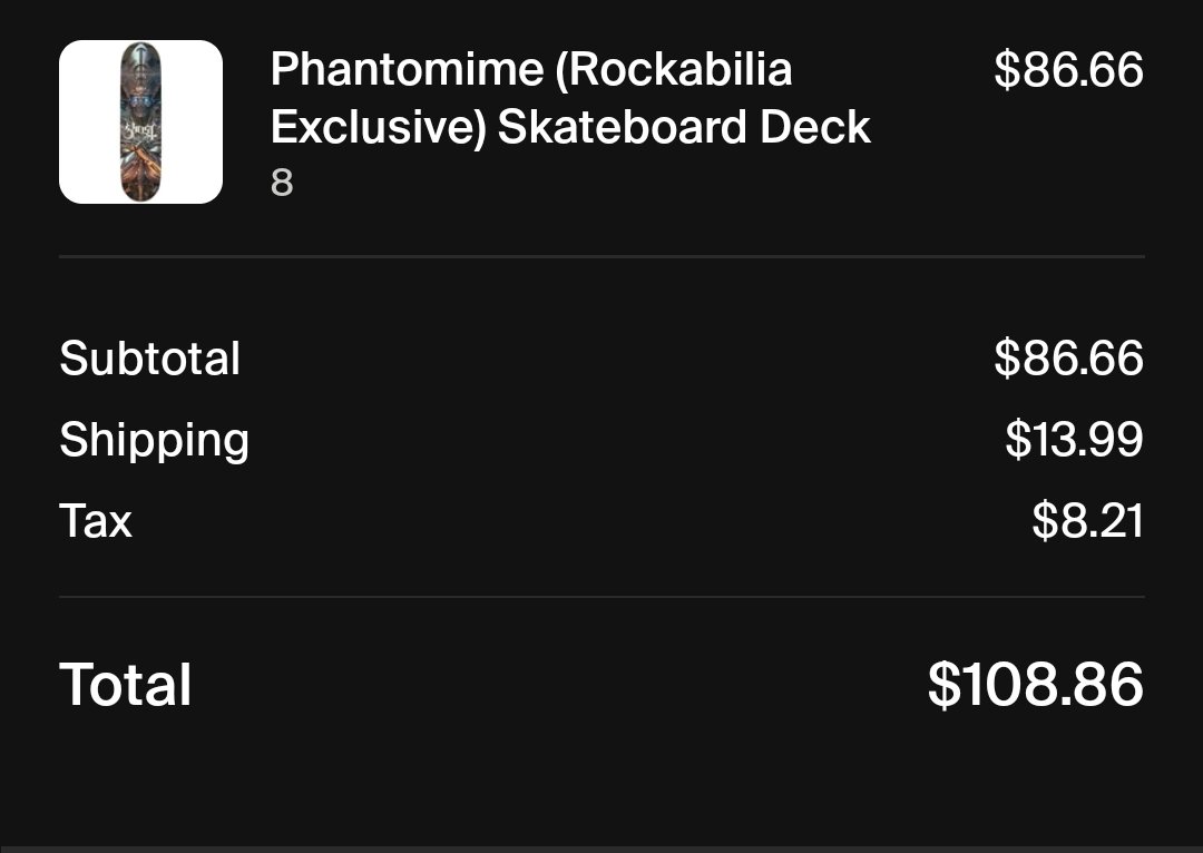 Thanks to my amazing friend Marvin, i was able to get the deck from @rockabilia im so excited, so now to wait patiently for two packages! 😊
