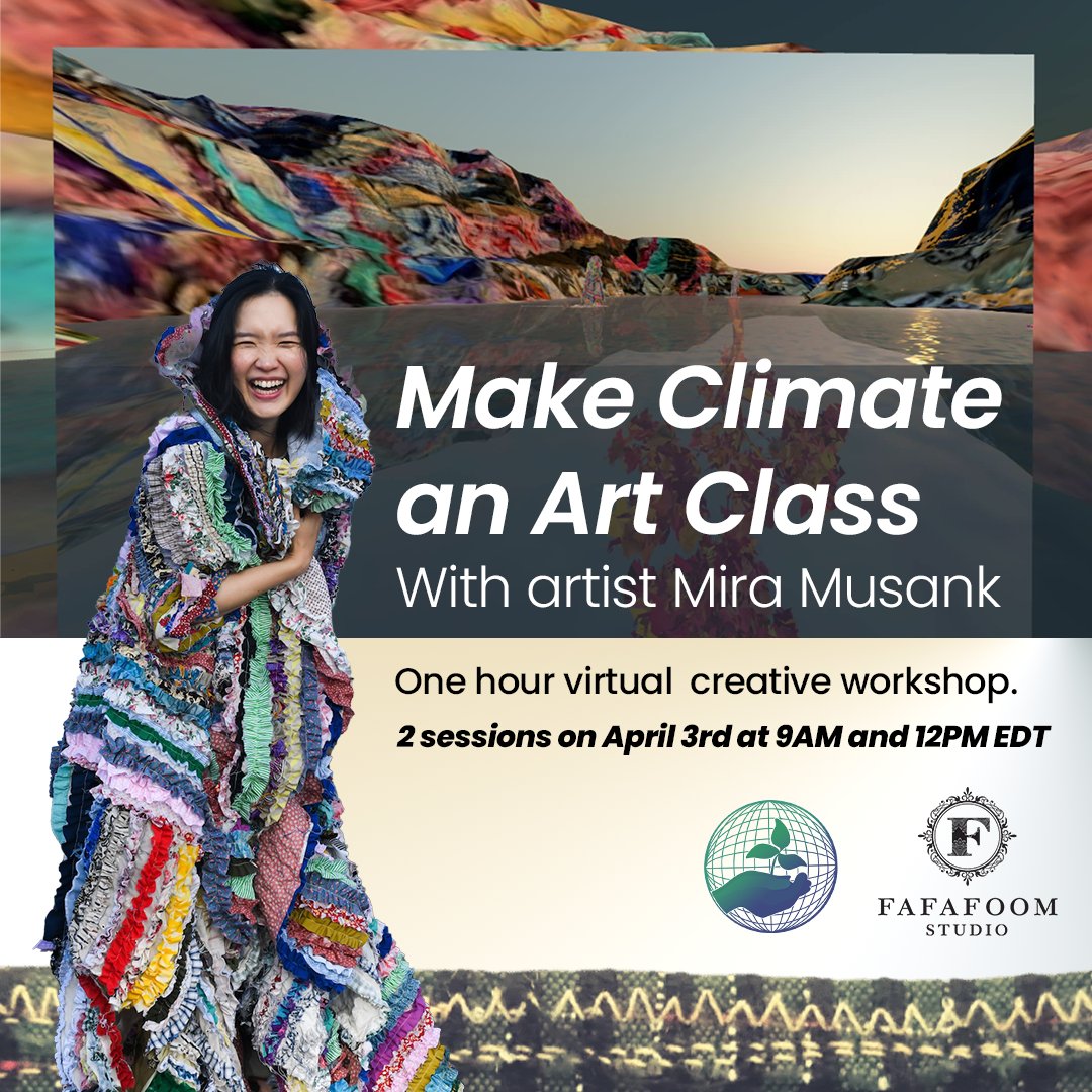 Join us April 3rd at 9AM or 12PM EDT for a one-hour virtual creative workshop led by @miramusank . During the workshop, you will create your own art and all participants will have the opportunity to submit their work as part of a group exhibition. Register at the link in our bio.