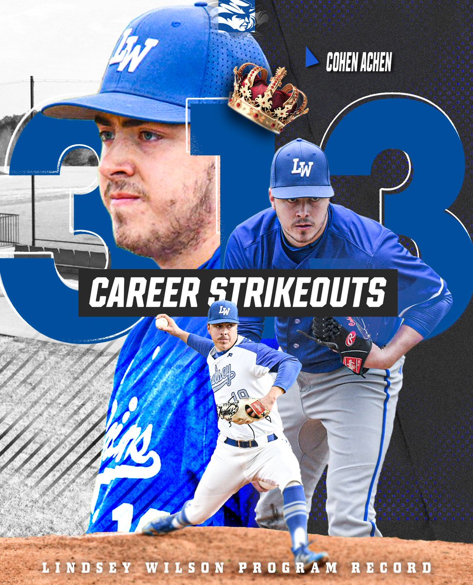 𝑺𝒕𝒓𝒊𝒌𝒆𝒐𝒖𝒕 𝑲𝒊𝒏𝒈!

Cohen Achen is the new Lindsey Wilson career strikeout leader!

⚔️