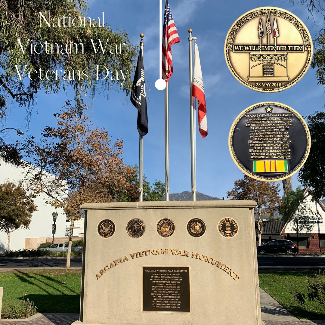 Today we commemorate those who fought in the Vietnam War on National Vietnam War Veterans Day. Visit the #GilbMuseum currently highlighting City Clerk and Vietnam Veteran Mr. Gene Glasco, the founder of the Arcadia Vietnam War Monument. #NationalVietnamWarVeteransDay