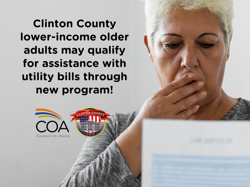 The Clinton County Senior Utility Assistance Program was developed by Clinton County Commissioners to provide eligible older adults with help paying their utility bills. For qualifications, guidelines and a program application, visit bit.ly/3IVdicX