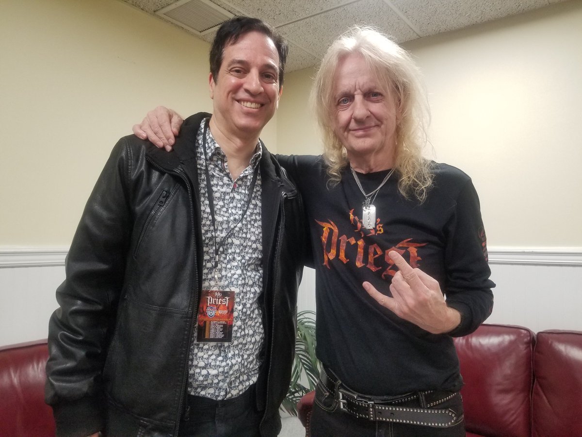 It was great to see K.K. Downing in the flesh for the first time in many, many years. We had fun reminiscing about interviews going back a quarter century. It's nice to be in touch again. The man puts out a lot of energy onstage. #kkdowning #kkspriest #metal #icon #guitarist