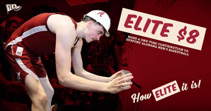yea_ala's tweet photo. The clock is ticking!  Make a one-time $8 contribution NOW!  Over 200 contributions have come in totaling over $3,100.  Keep things Rolling for @AlabamaMBB.
