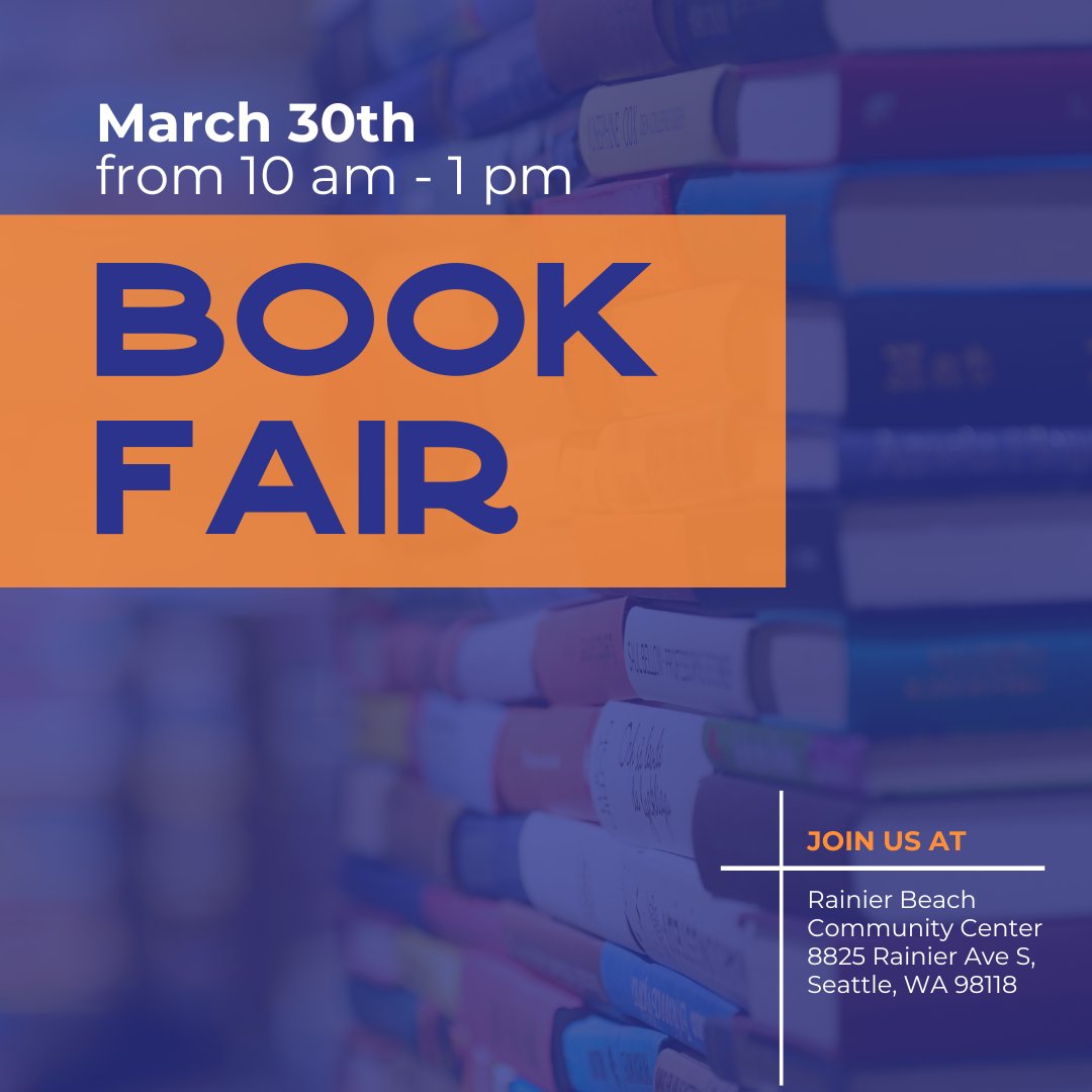 Are you searching for something new to read? Join us on March 30, from 10am-1pm at Rainier Beach Community Center!

Browse our free books in multiple languages, with hundreds of options, from children's titles to cookbooks, graphic novels, fiction, nonfiction, and more.