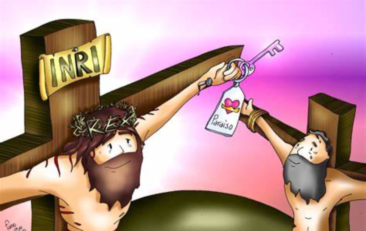 “Y decía: «Jesús, acuérdate de mí cuando vengas a establecer tu Reino». 
Él le respondió: «Yo te aseguro que hoy estarás conmigo en el Paraíso». Lucas 23,43
(Cuando llegas al Cielo por invitación personal, sin más trámites ni requisitos que conocer Al que te invitó)