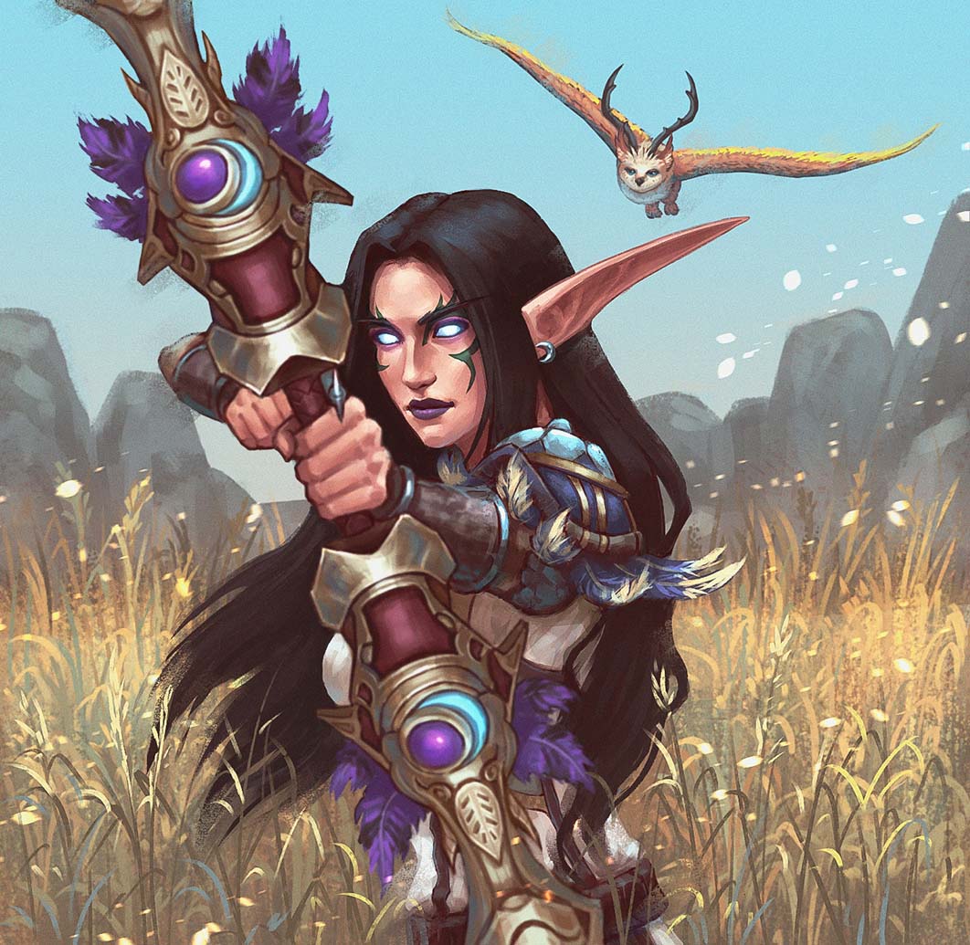 MothkaArt's tweet photo. Pew Pew! 
oh yes.. Elf \( •̀ ω •́ )\

commission for @/Cobaalt4420 
#worldofwarcraft https://t.co/jpP2wTweGA