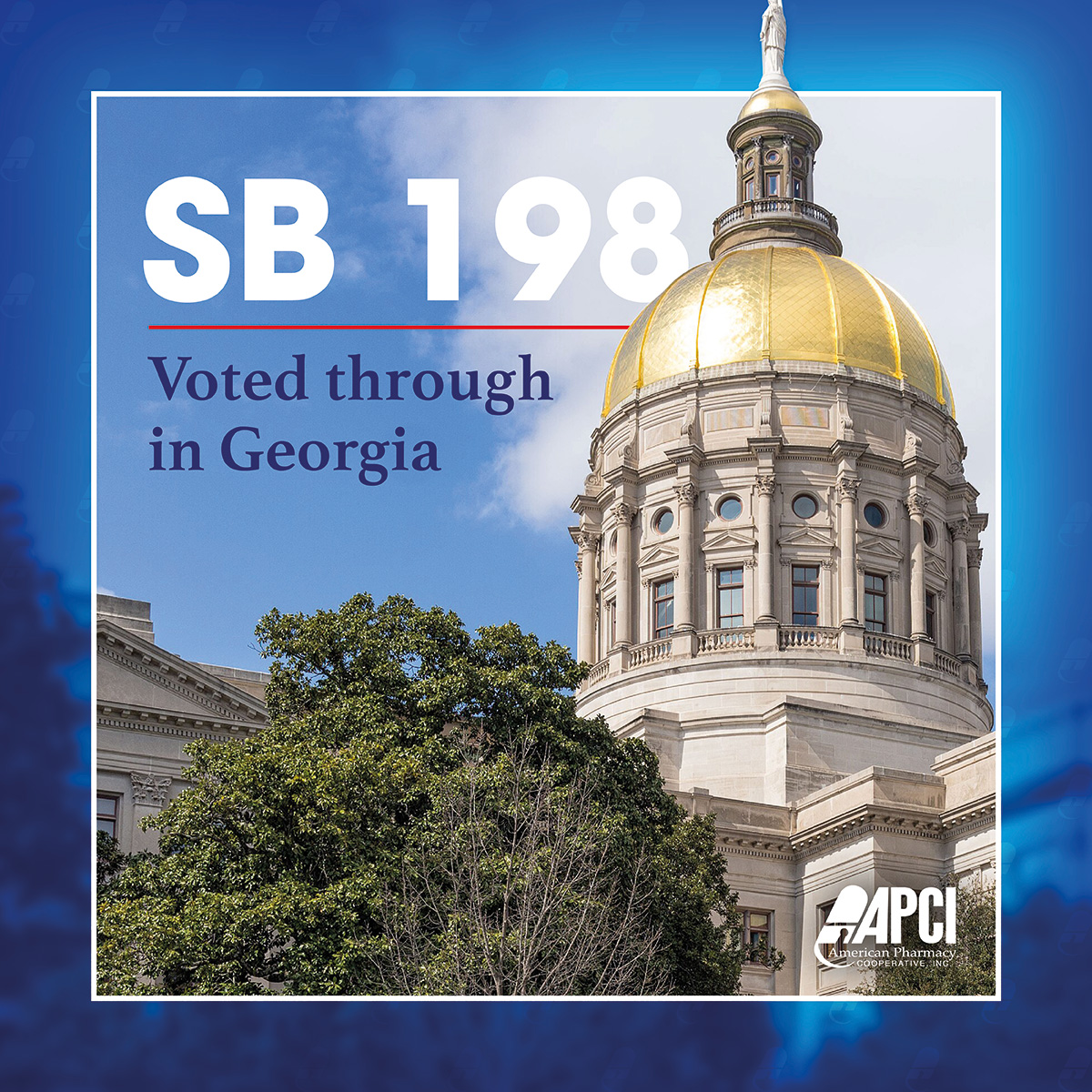 SB 198, which positively affects independent pharmacy reimbursement in Georgia's state health plan, passed the state Senate late last night and is headed to the Governor's desk! APCI is proud to have worked with @GeorgiaPharmacy on this important bill!