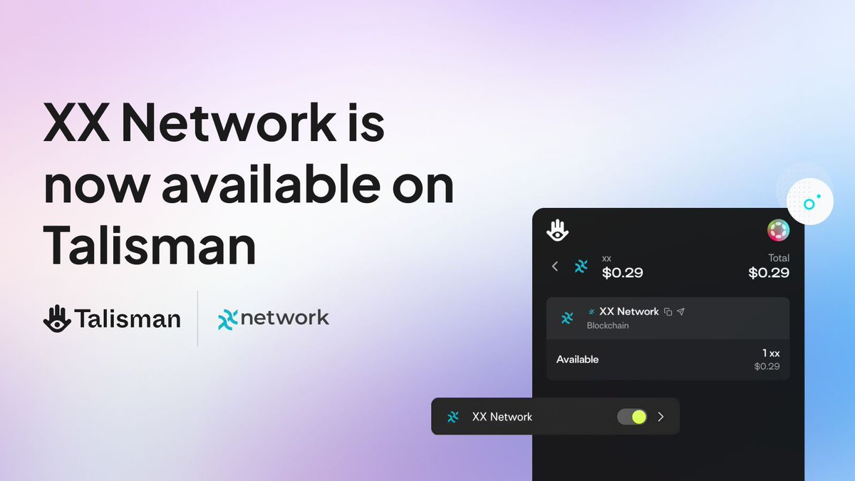 Talisman now supports @xx_network! Users of xx network can now seamlessly manage their assets with Talisman wallet and explore the multi-chain world.
