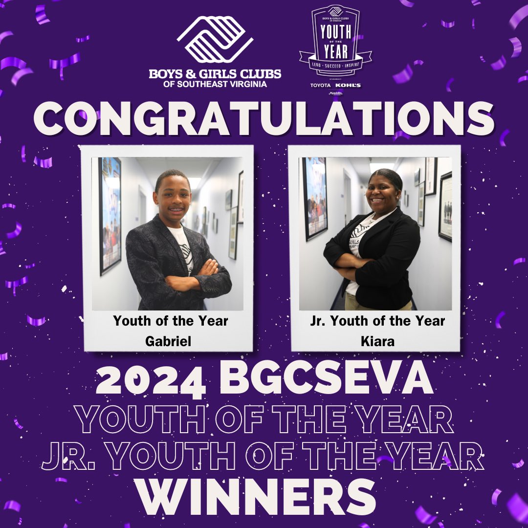 Congratulations to our Youth of the Year, Gabriel, and Junior Youth of the Year, Kiara. We also want to congratulate everyone who participated in this year's competition. Each and every one of them did a phenomenal job and should be proud of their hard work and dedication.