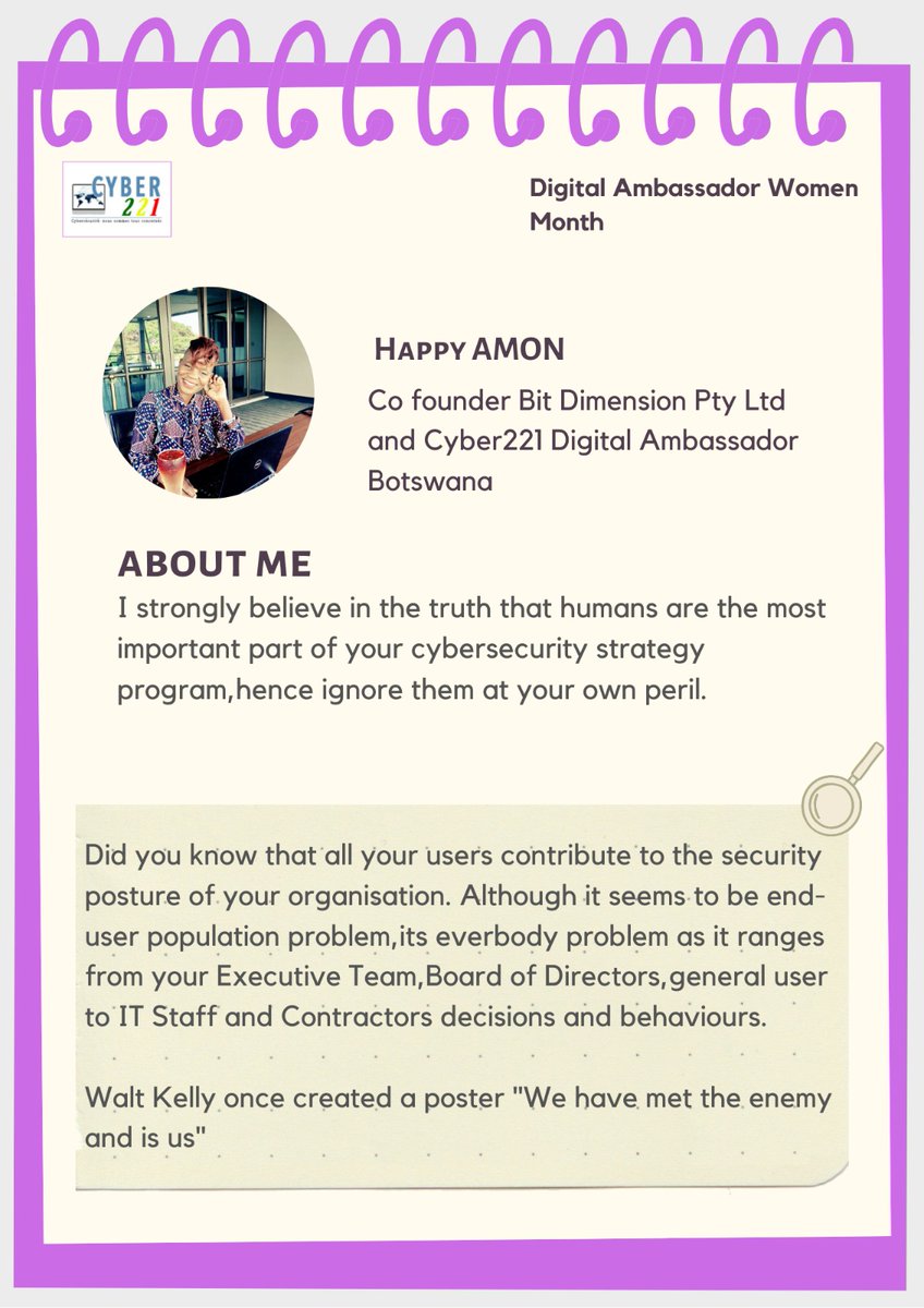 In this series of #DAWM2024 (Digital Ambassador Women Month), we honor Happy Amon, our Digital Hero of the day. She shares with us her aspirations. #Cyber221 #DAWM2024