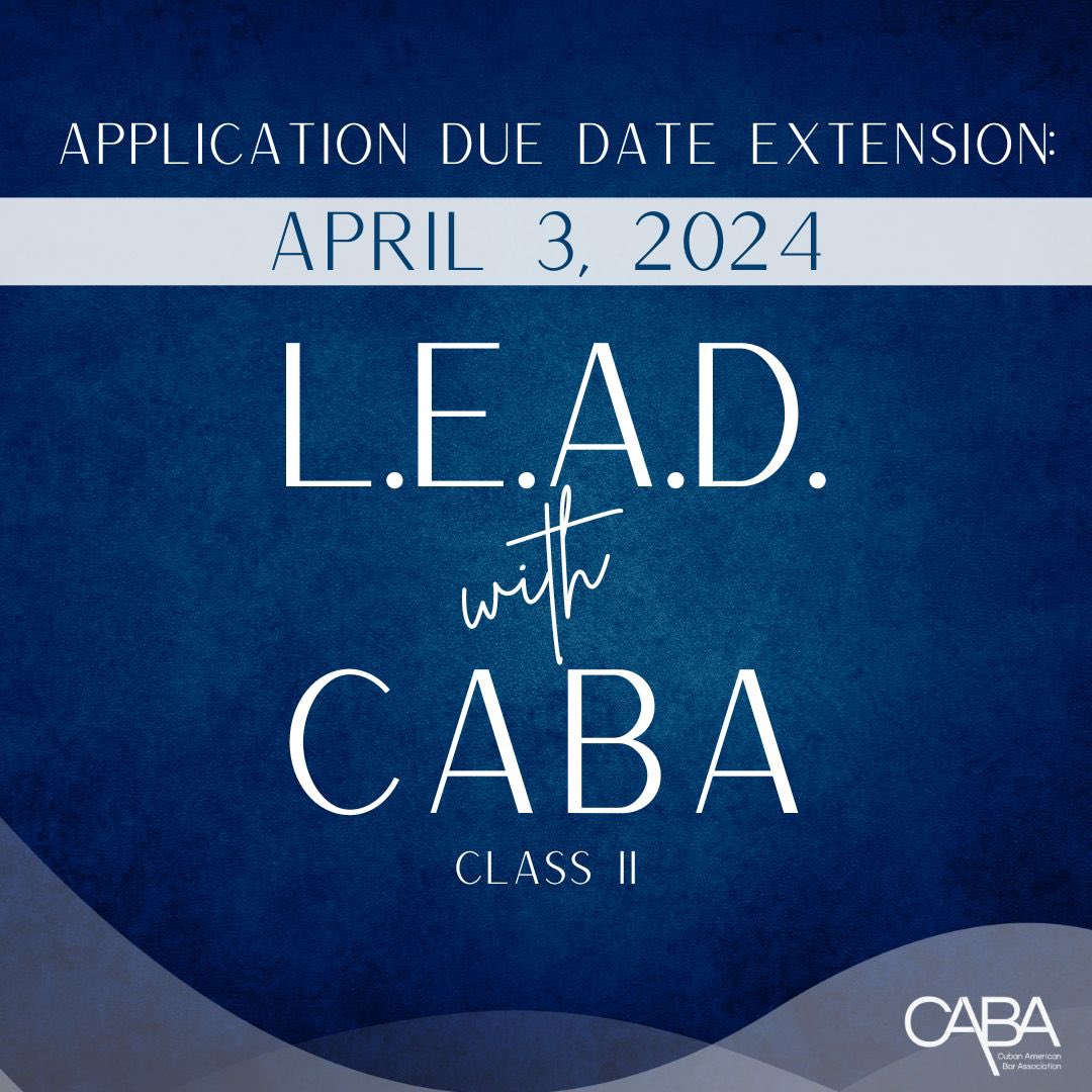 Due to today’s religious Holiday, the L.E.A.D with CABA application deadline has been extended through Wednesday April 3, 2024. Note, that Selections will be made by April 5, 2024, and Session 1 will proceed as regularly scheduled on April 10, 2024. cabaonline.com/l-e-a-d-with-c…