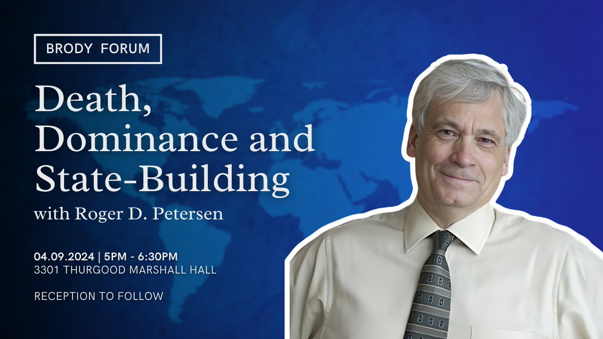 🌍 Join us on April 9 for a Norman and Florence Brody Family Foundation Public Policy Forum with Roger D. Petersen. Make sure to RSVP ⬇️ spp.umd.edu/events/brody-f…