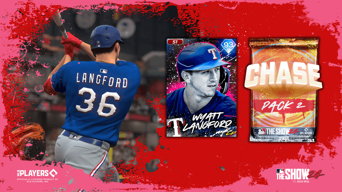 The #4 overall pick of the 2023 MLB Draft, Wyatt Langford, makes his way to #MLBTheShow 24!

Look for Wyatt in Chase Pack 2 in the Show Shop now. 
mlbthe.show/uvo  

#MLBTheShow