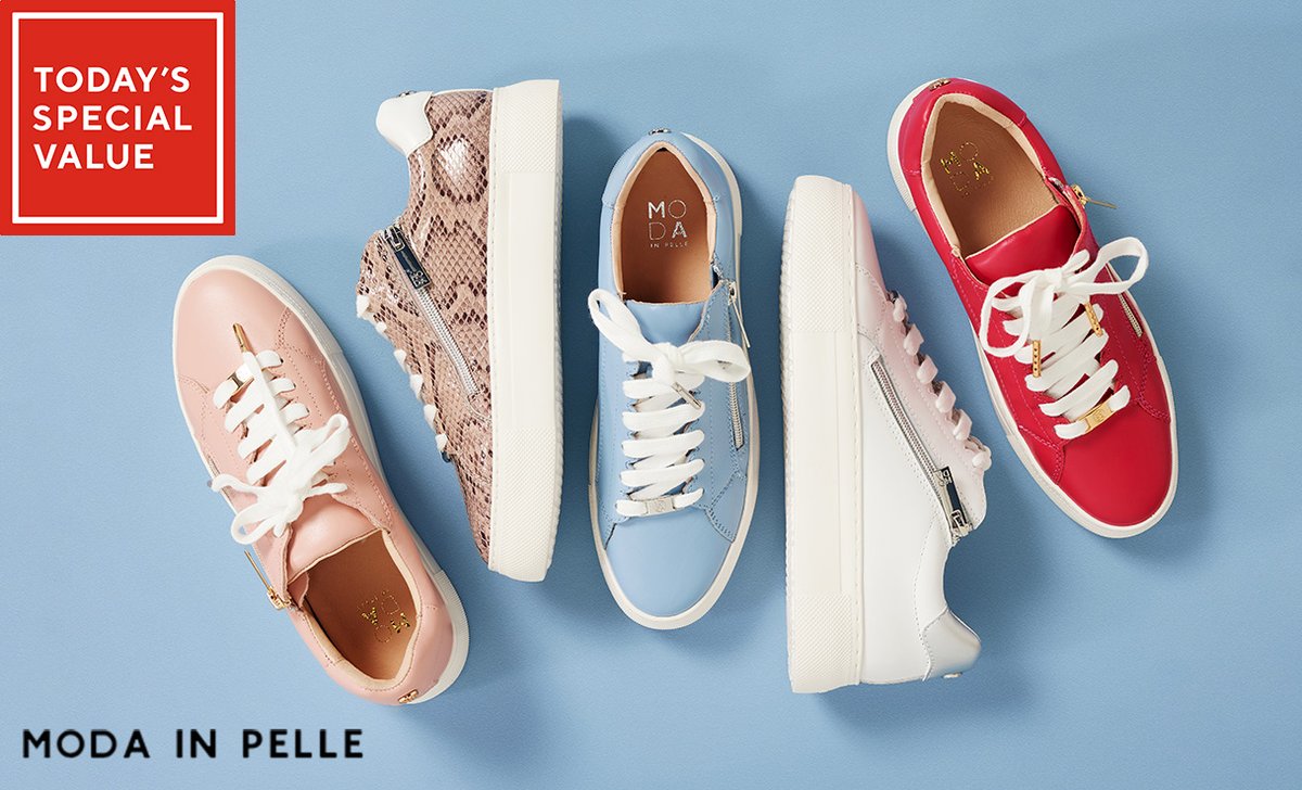 Add contemporary style to your shoe collection with these Belize leather trainers from Moda in Pelle. ms.spr.ly/6015ct0HP