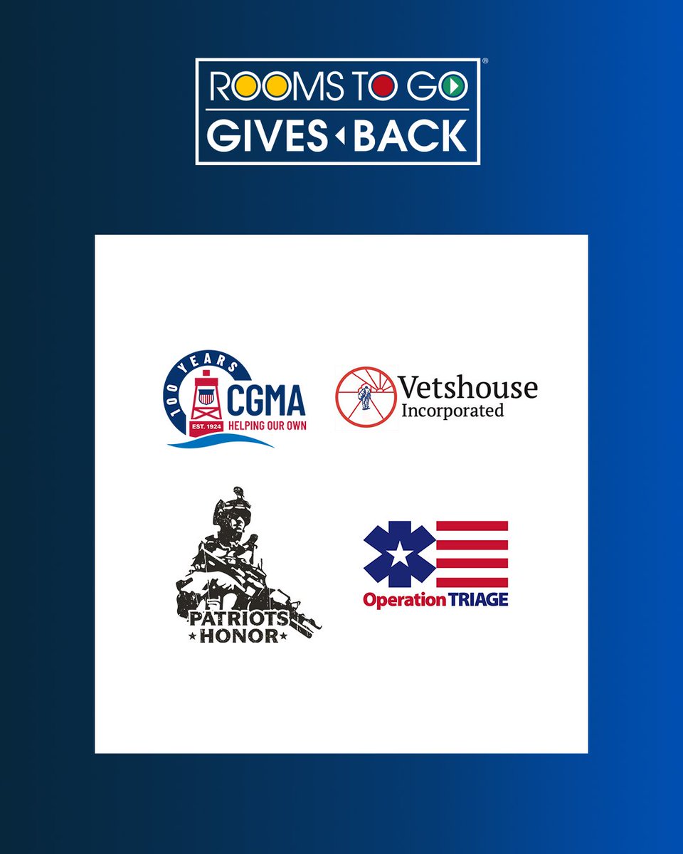 Honoring the brave members who serve our country, these non-profits are dedicated to keeping military personnel connected to family & supporting veterans. We are thankful to have them as our partners. Learn more: rtg.co/RoomsToGoGives…