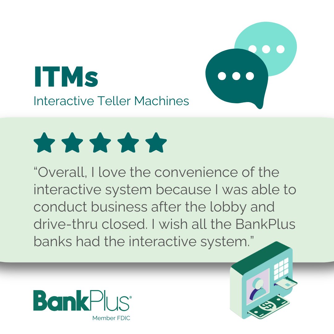 We know you're busy, which is why our ITM agents are available 7 to 7 Mon-Fri. When you pull up to the ITM, simply select 'Speak to a Live Teller' to be connected with one of our team members. Then, you can make a deposit or loan payment, get cash & more! bit.ly/3MIX9ZU
