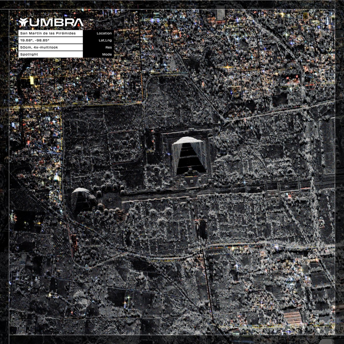 umbraspace's tweet image. San Martín de las Pirámides, Mexico | 50cm | 4x-Multilook  

Now available to download from the Umbra Open Data Program.  #SatelliteData #Mexico